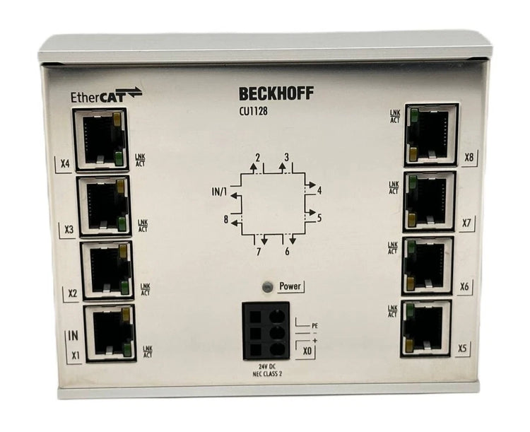 Beckhoff CU1128 8-Port EtherCAT Junction for Industrial Network Expansion and Distributed Automation