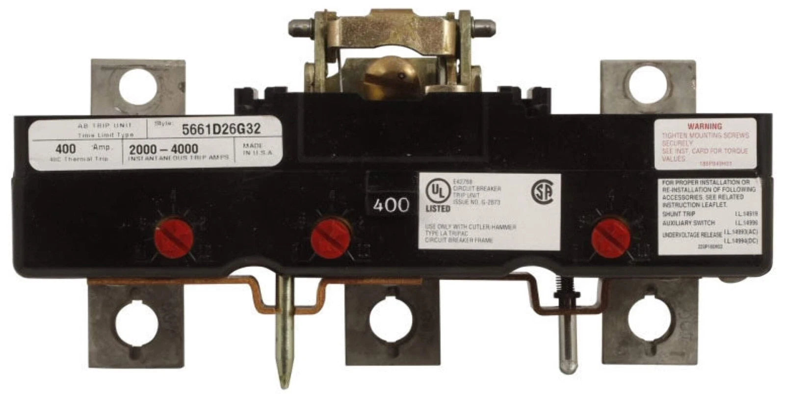 Eaton Cutler-Hammer LA3300PT 300A 3-Pole Thermal Magnetic Trip Unit for LA Breakers
