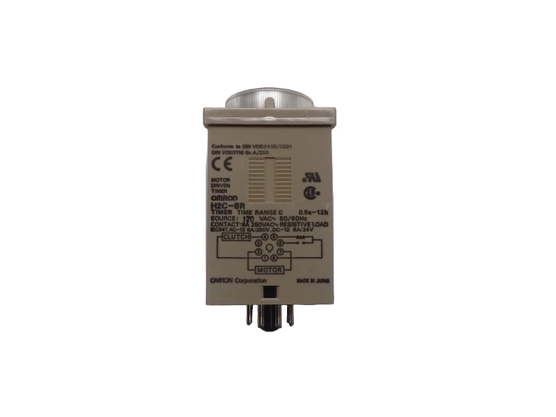 H2C-8R | Omron Motor Driven Timer, Relay Output, Panel Mount, Adjustable Time Range