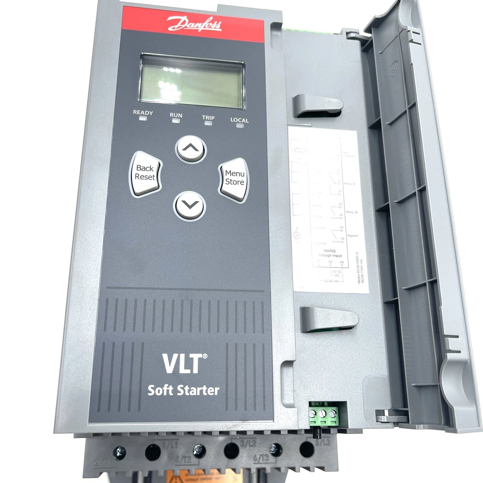 Danfoss MCD6-0108B-T5-S1X-20-CV2 Advanced VLT MCD 600 Soft Starter 108A 200-525 VAC Three-Phase