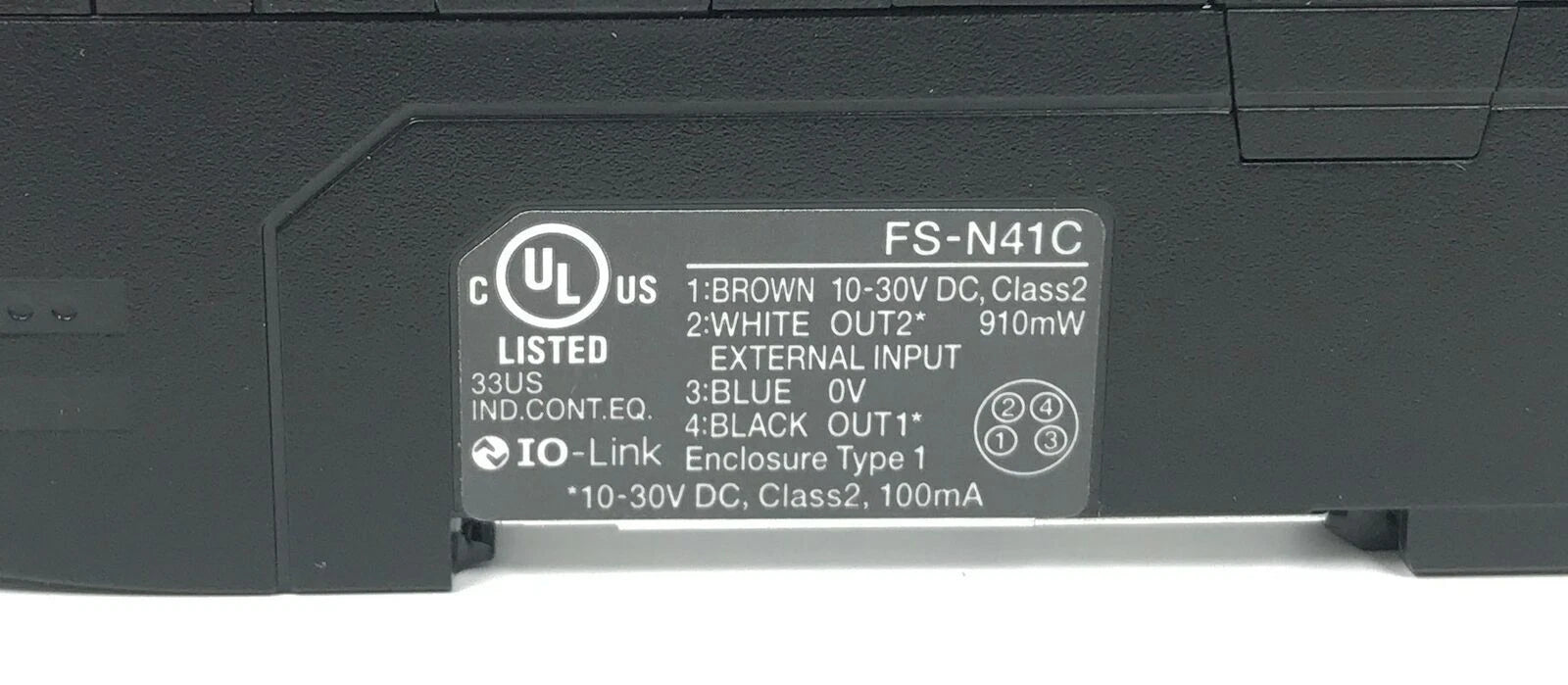 Keyence FS-N41C Digital Fiber Optic Sensor Amplifier Main Unit with M8 Connector