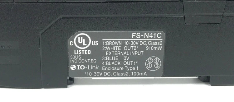 Keyence FS-N41C Digital Fiber Optic Sensor Amplifier Main Unit with M8 Connector