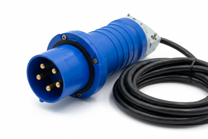 Hubbell 5100P9W Pin and Sleeve Plug 100A 120/208V 4P5W Blue