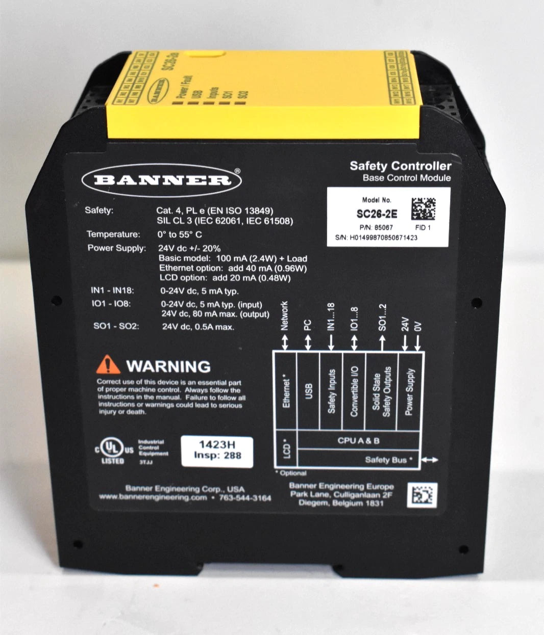 Banner Engineering SC26-2E Ethernet Safety Controller