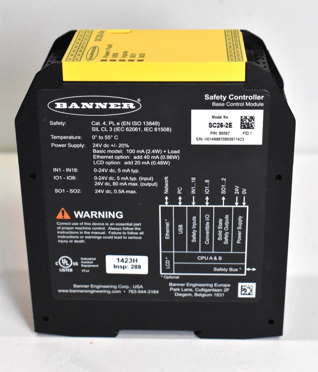 Banner Engineering SC26-2E Ethernet Safety Controller