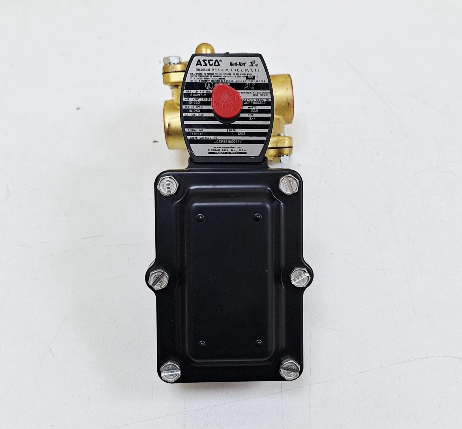 ASCO JCEF8316G044V Series 8316 Explosion-Proof Three-Way Solenoid Valve for Hazardous Industrial Applications
