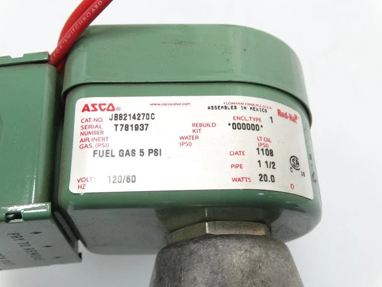 ASCO JB8214270C 1-1/2" 120V NC Gas Shut-Off Solenoid Valve