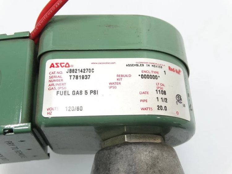 ASCO JB8214270C 1-1/2" 120V NC Gas Shut-Off Solenoid Valve