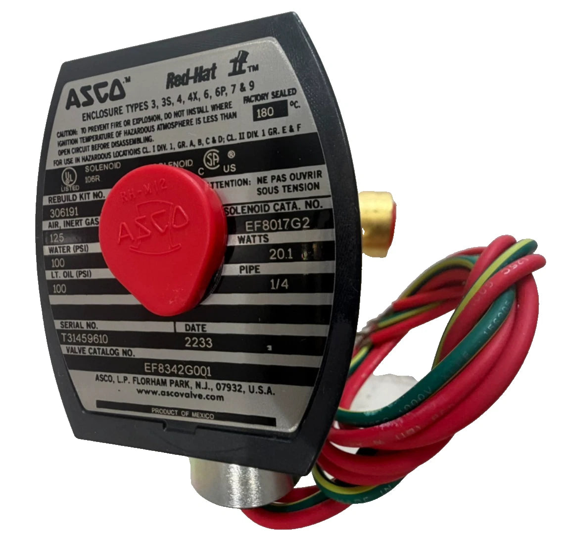 ASCO EF8342G001 1/4" 4-Way Direct-Acting Solenoid Valve