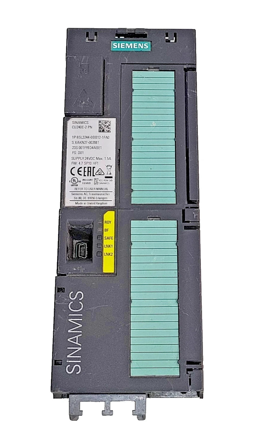 6SL3244-0BB12-1FA0 | Siemens SINAMICS G120 Control Unit CU240E-2 PN, E-Type
