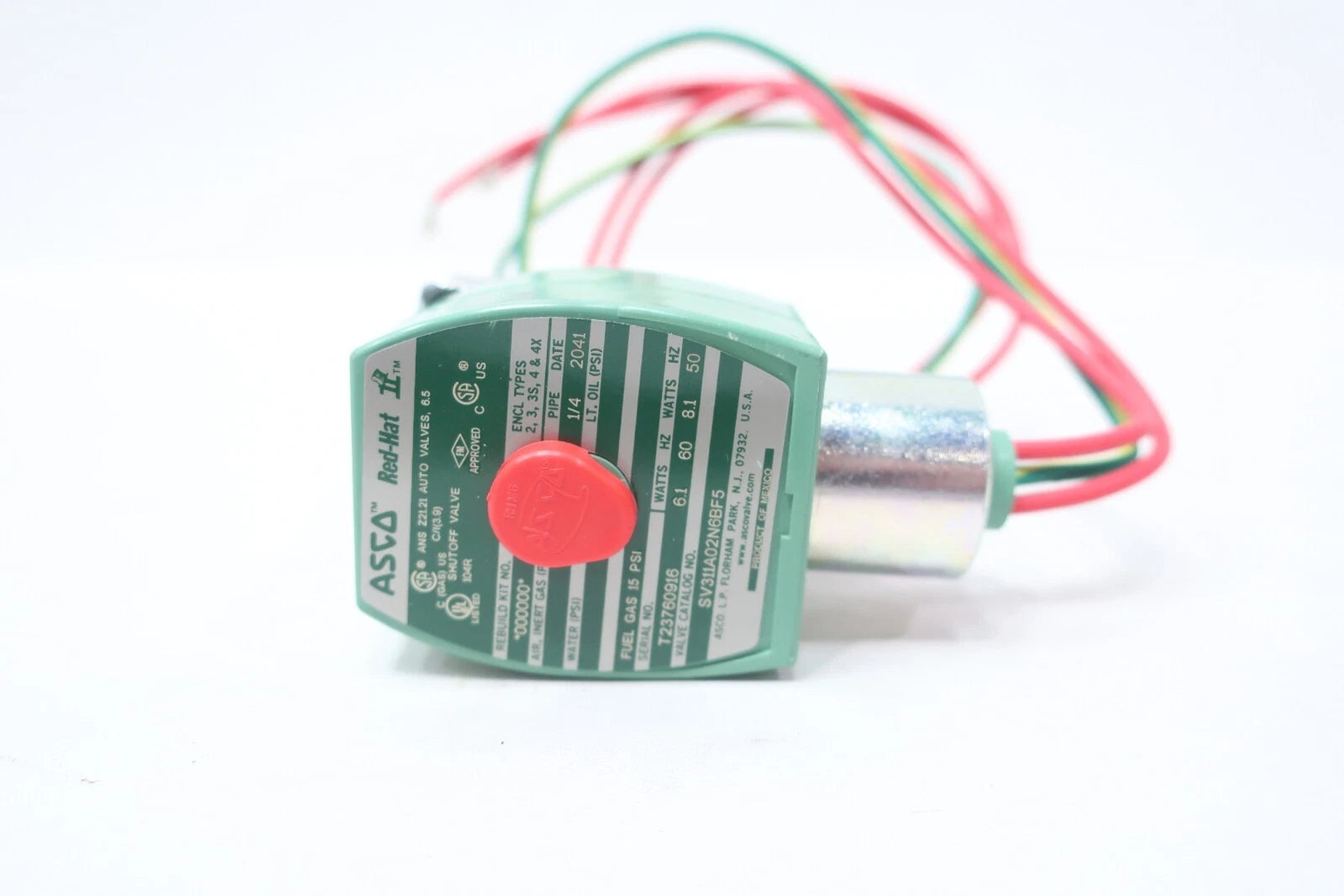 ASCO SV311A02N6BF5 Two-Way Normally Closed Fuel Gas Solenoid Valve One-Quarter Inch National Pipe Thread