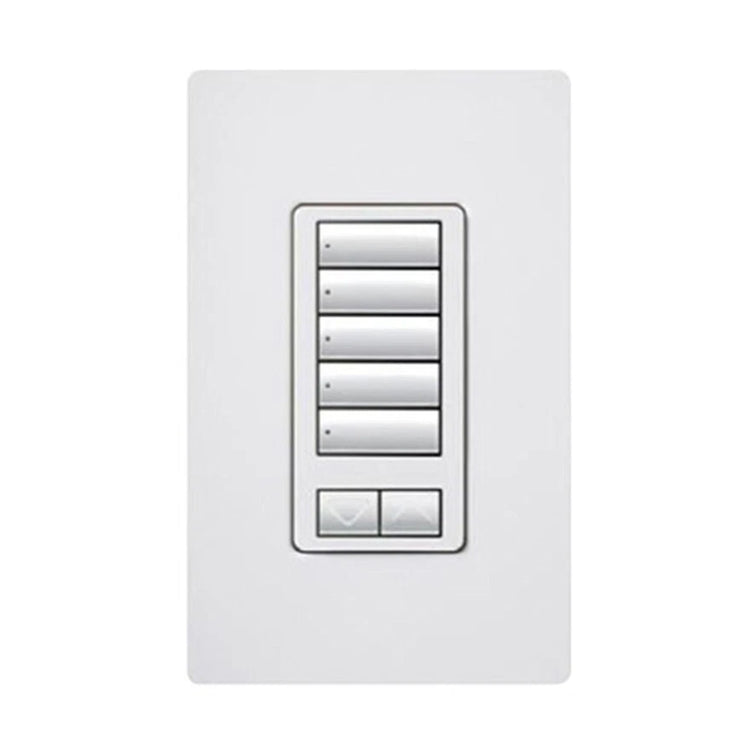 RRD-W5BRL-WH | Lutron RadioRA2 seeTouch Wall-Mount Designer Keypad – 5 Button Raise/Lower White