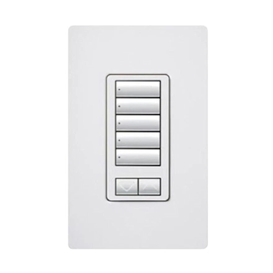 RRD-W5BRL-WH | Lutron RadioRA2 seeTouch Wall-Mount Designer Keypad – 5 Button Raise/Lower White