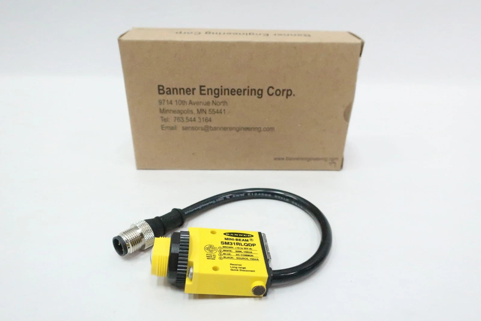 SM31RLQDP | Banner MINI-BEAM Opposed Receiver, 30 m, 10–30 VDC