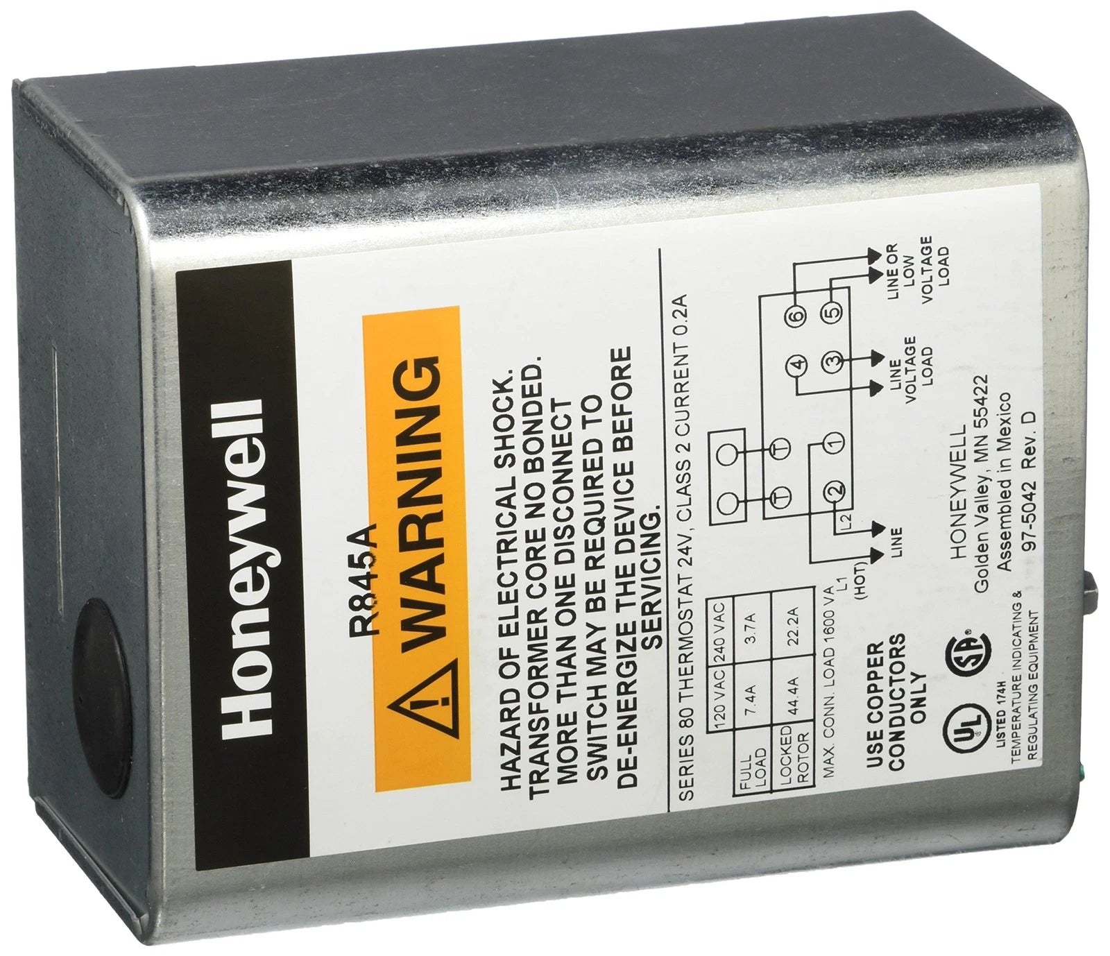 Honeywell R845A1030 DPST Switching Relay with Internal Transformer for HVAC Zone Control Systems
