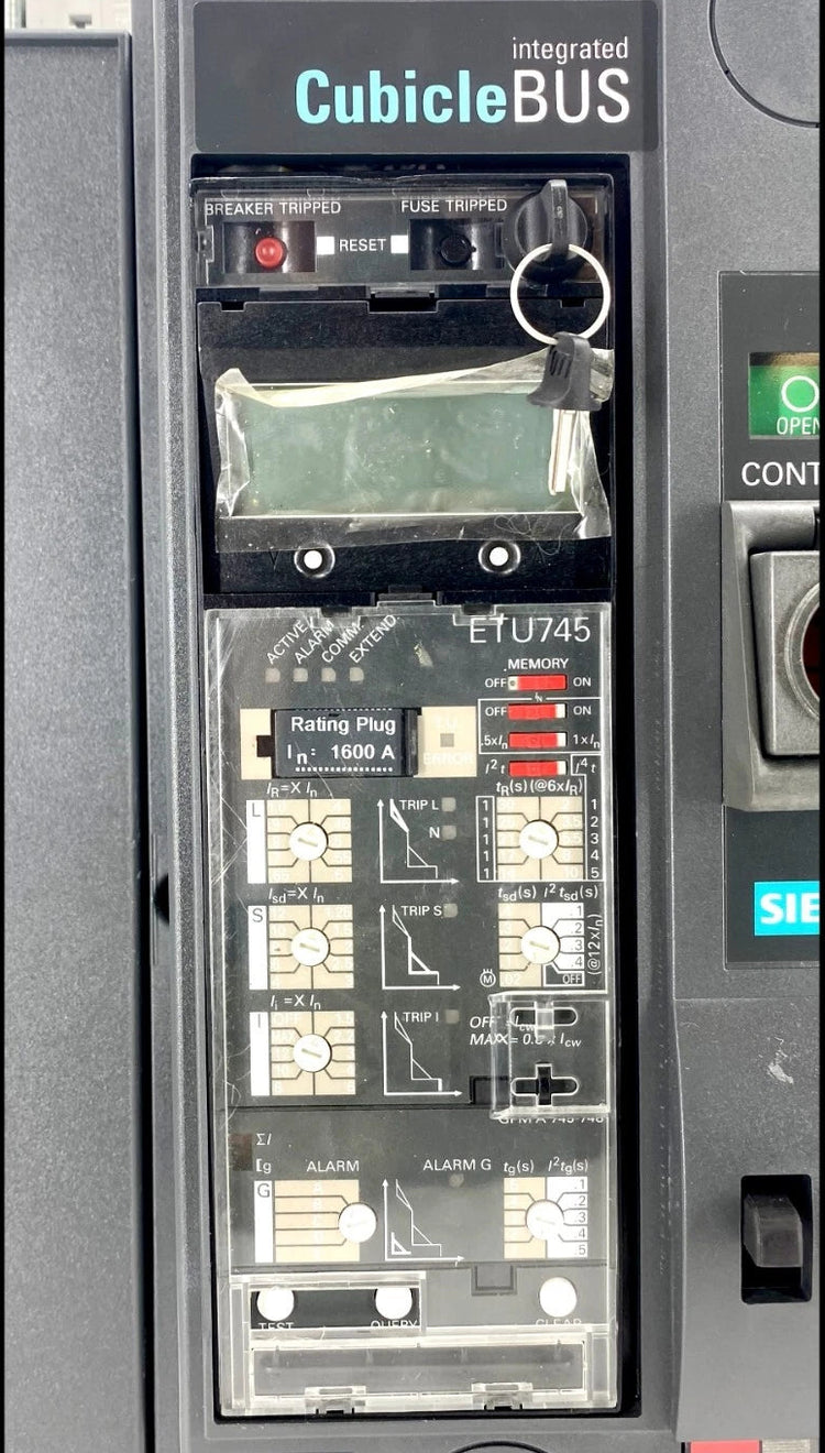 Siemens WLL2A316 1600A 3-Pole Insulated Case Circuit Breaker 100kA 600V Draw-Out