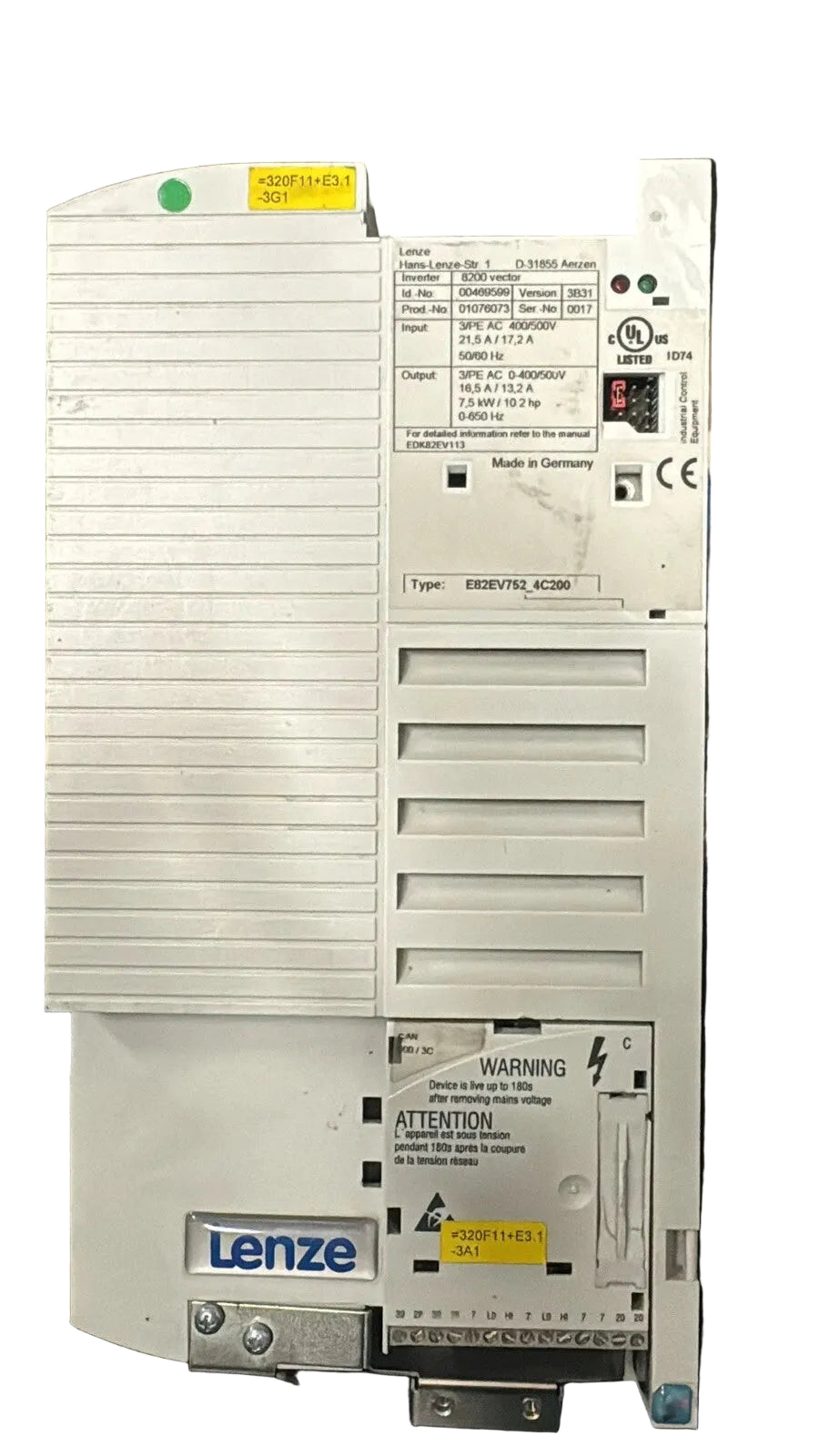 E82EV752K4C200 | Lenze 8200 Series Vector Frequency Inverter 7.5 kW