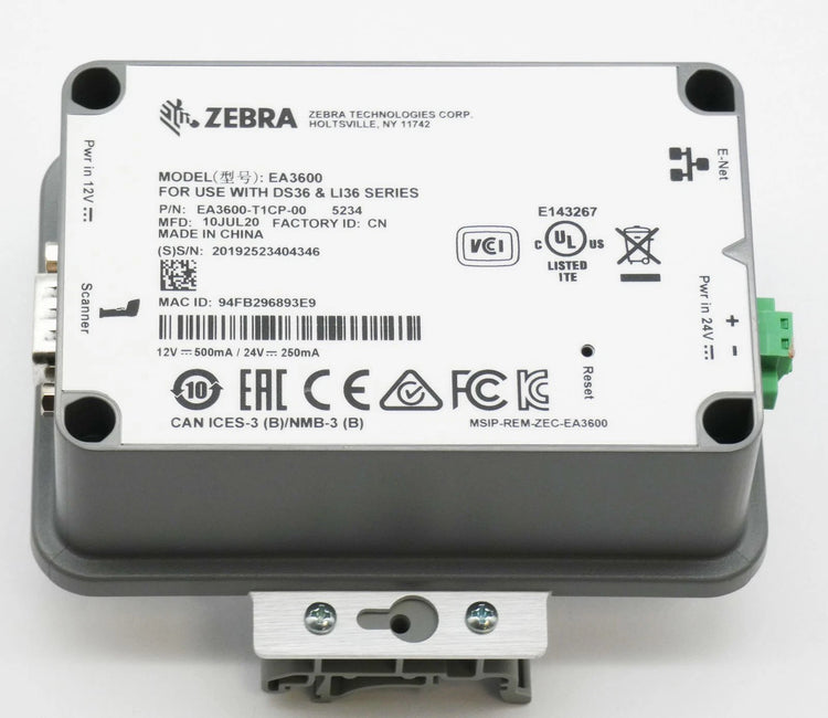 EA3600 | Zebra Industrial Ethernet Adapter for 3600 Series Scanners with PLC Network Support