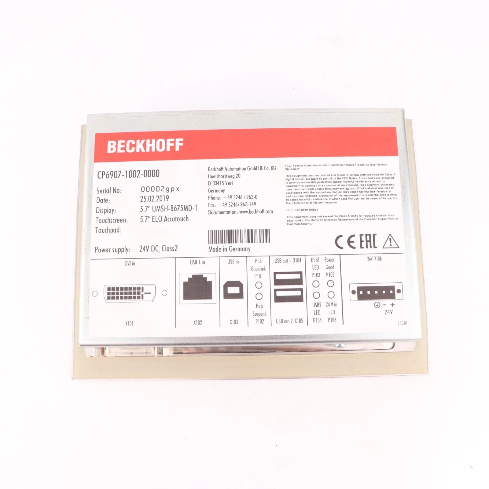 CP6907-1002-0000 | Beckhoff Operator Panel