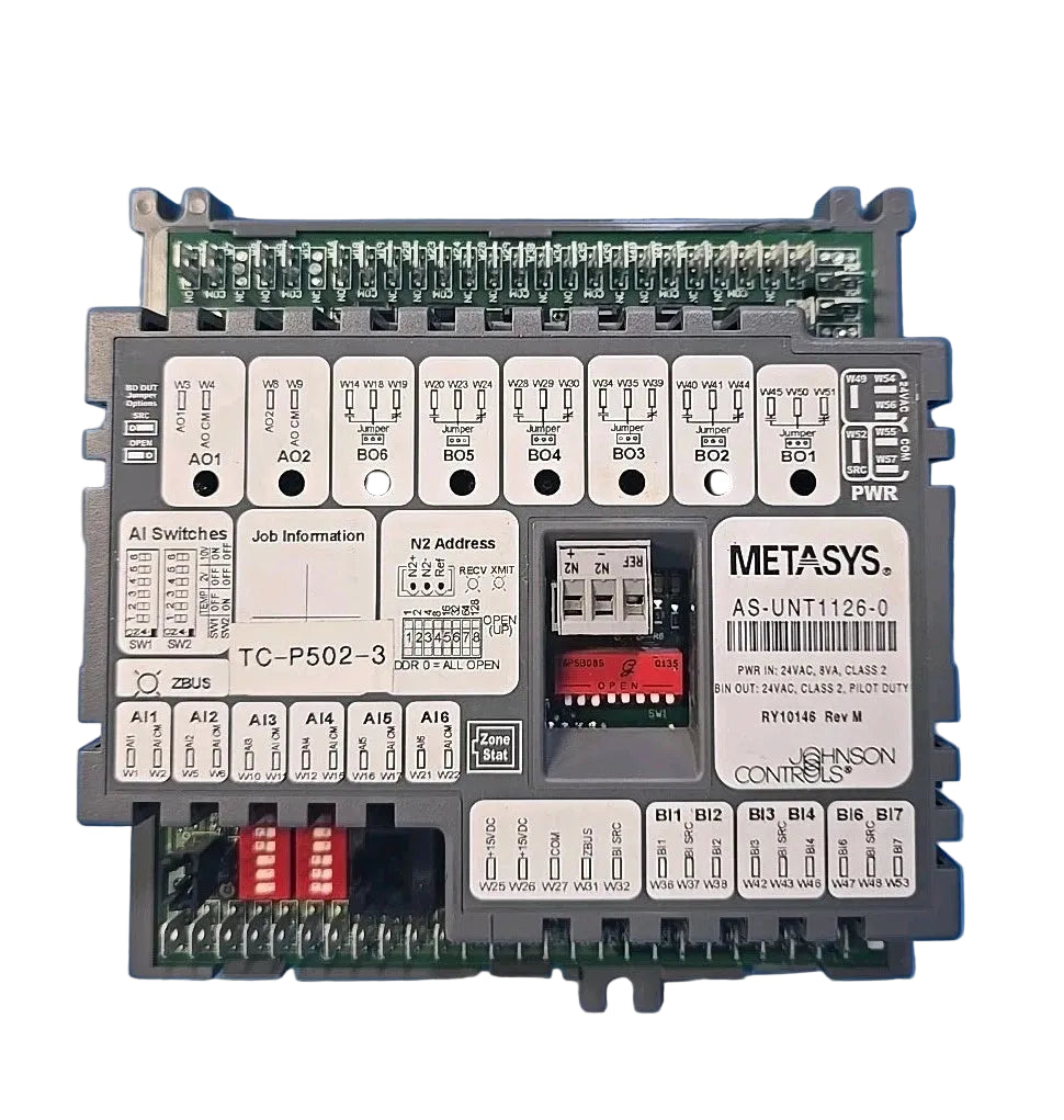Johnson Controls AS-UNT1126-0 Unitary HVAC Controller with 6 Analog Inputs and Metasys N2 Communication