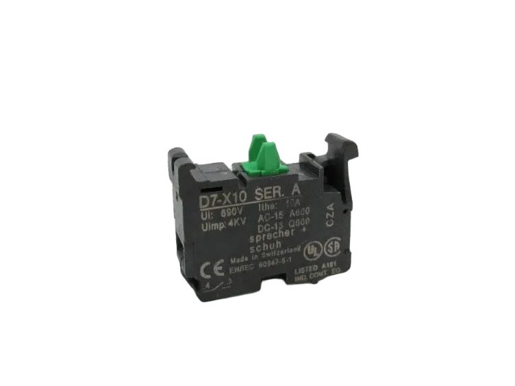 D7-X10 | Sprecher & Schuh 1NO Contact Block – 10A, 690