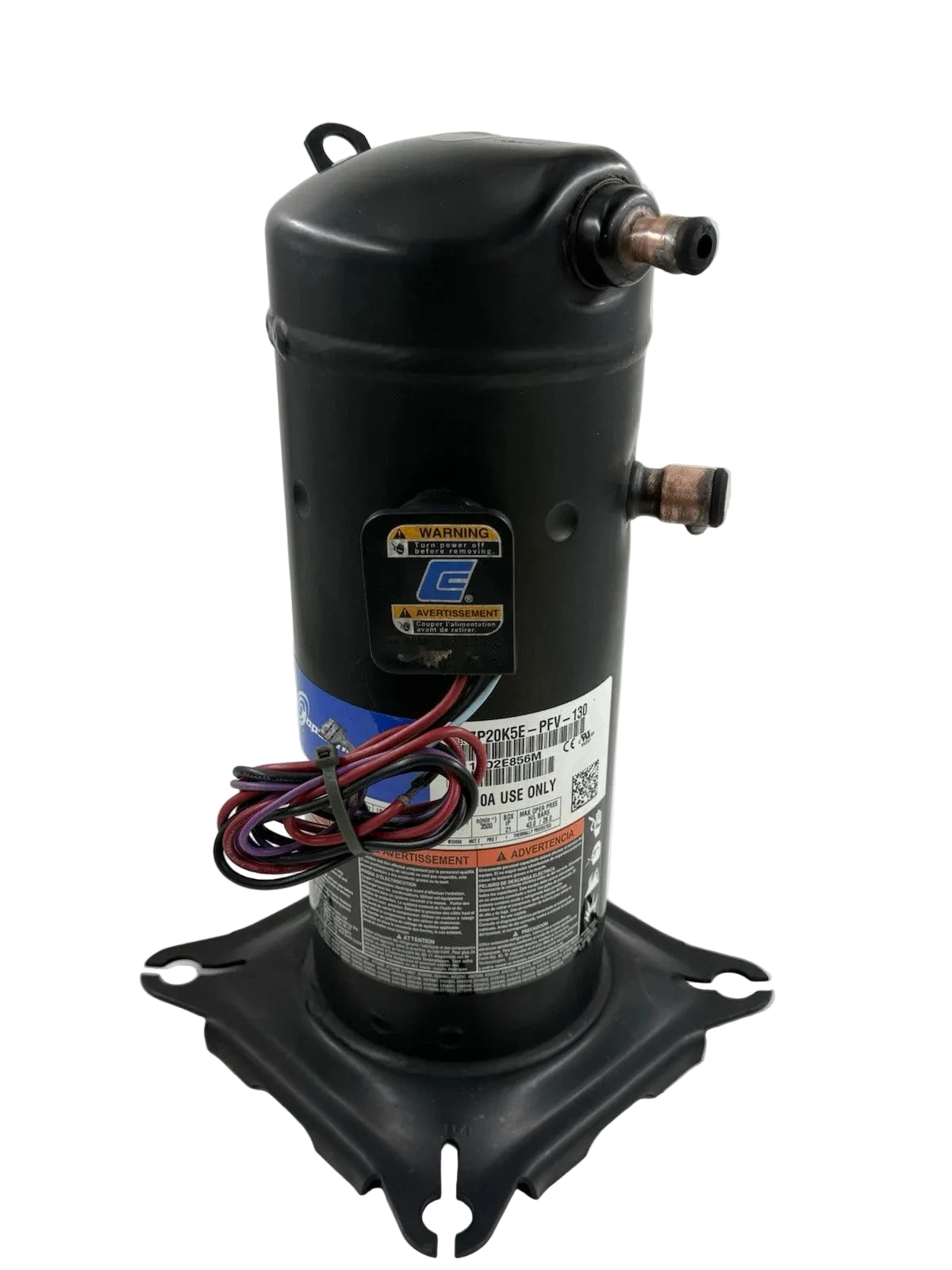 ZP20K5E-PFV-130 | Copeland 1-3/4 HP Scroll Compressor 230V 1PH 20,000 BTU R-410A