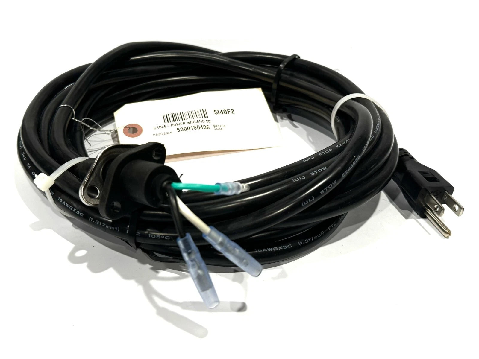 Wacker Neuson 5000150406 20-Foot Power Cable with Gland for Pumps