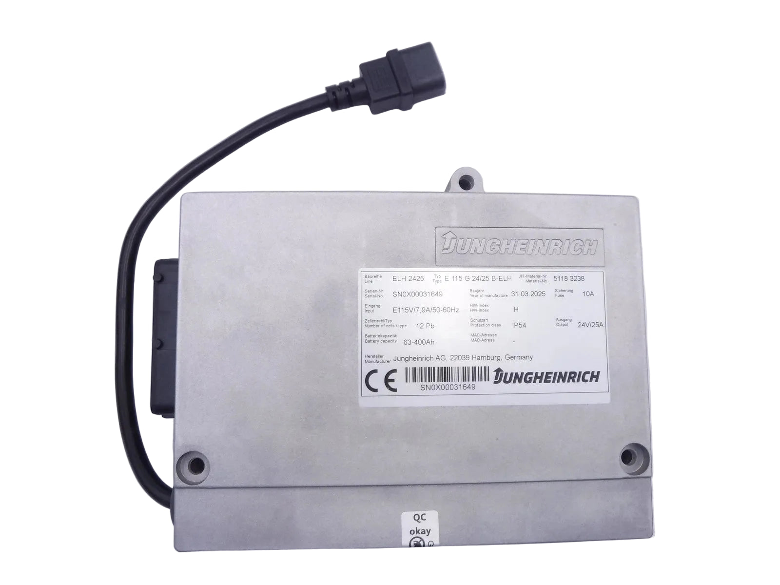 Jungheinrich 51183238 On-Board 24V Battery Charger for Electric Pallet Trucks