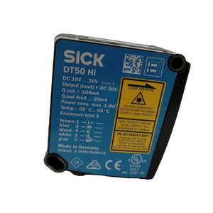 SICK DT50-P2113 Laser Distance Sensor, 20 m Range, PNP and 4–20 mA Output
