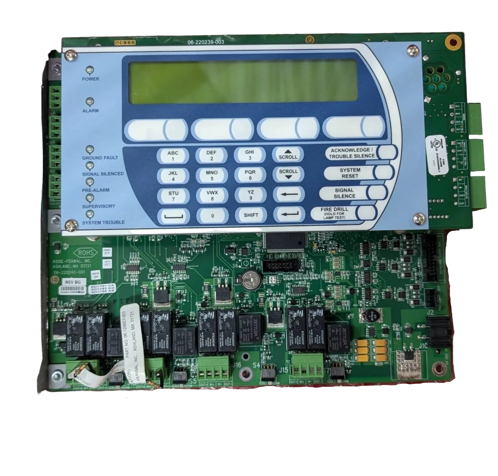Kidde Fenwal 76-800020-001 ARIES NETLink Main Control Board with User Interface Display