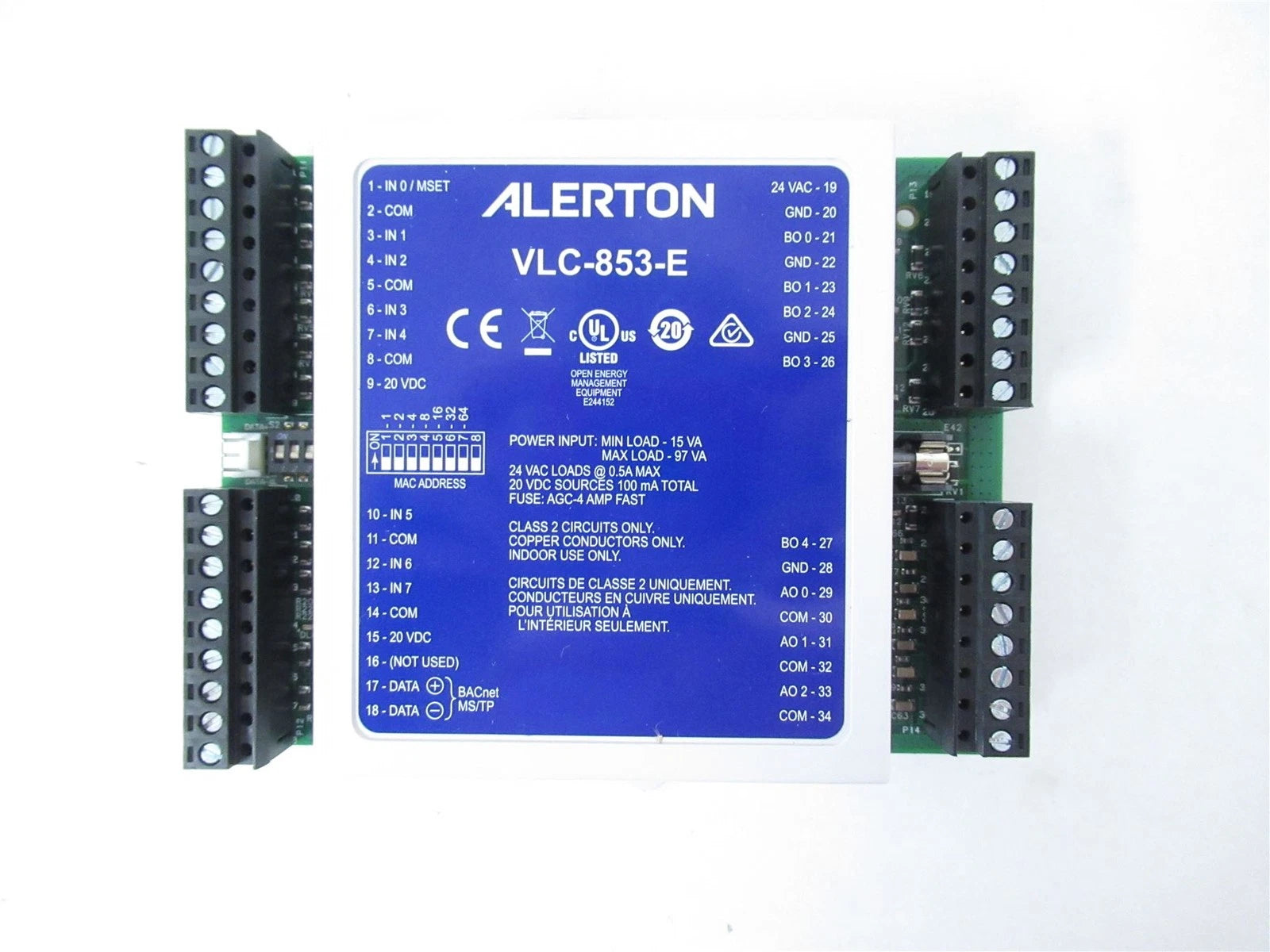 Alerton VLC-853-E VisualLogic BACnet MS/TP Field Controller with 8 Universal Inputs