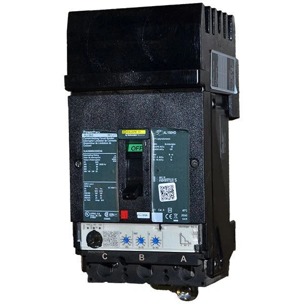 Square D HJA36060U33X PowerPact H 60 Ampere Three-Pole Electronic Molded Case Circuit Breaker
