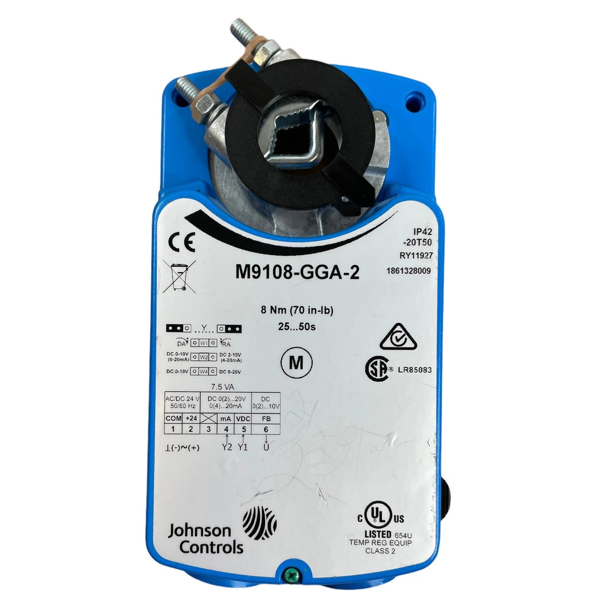 Johnson Controls M9108-GGA-2 70 lb-in Proportional Electric Rotary Actuator