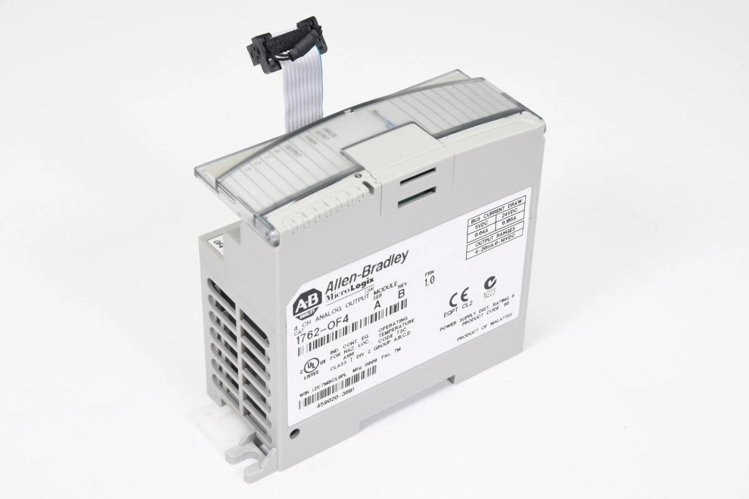 1762-OF4 | Allen-Bradley MicroLogix 4-Channel Analog Output Module, 0–10 VDC and 4–20 mA