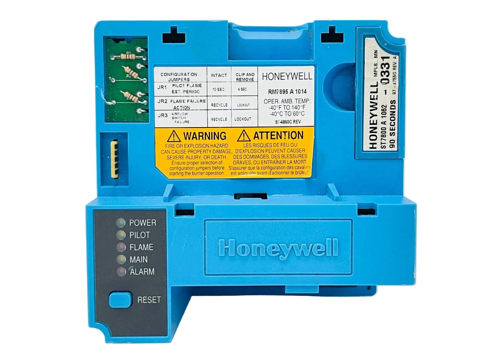 RM7895A1014 | Honeywell 7800 Series Intermittent Pilot Burner Control Relay Module