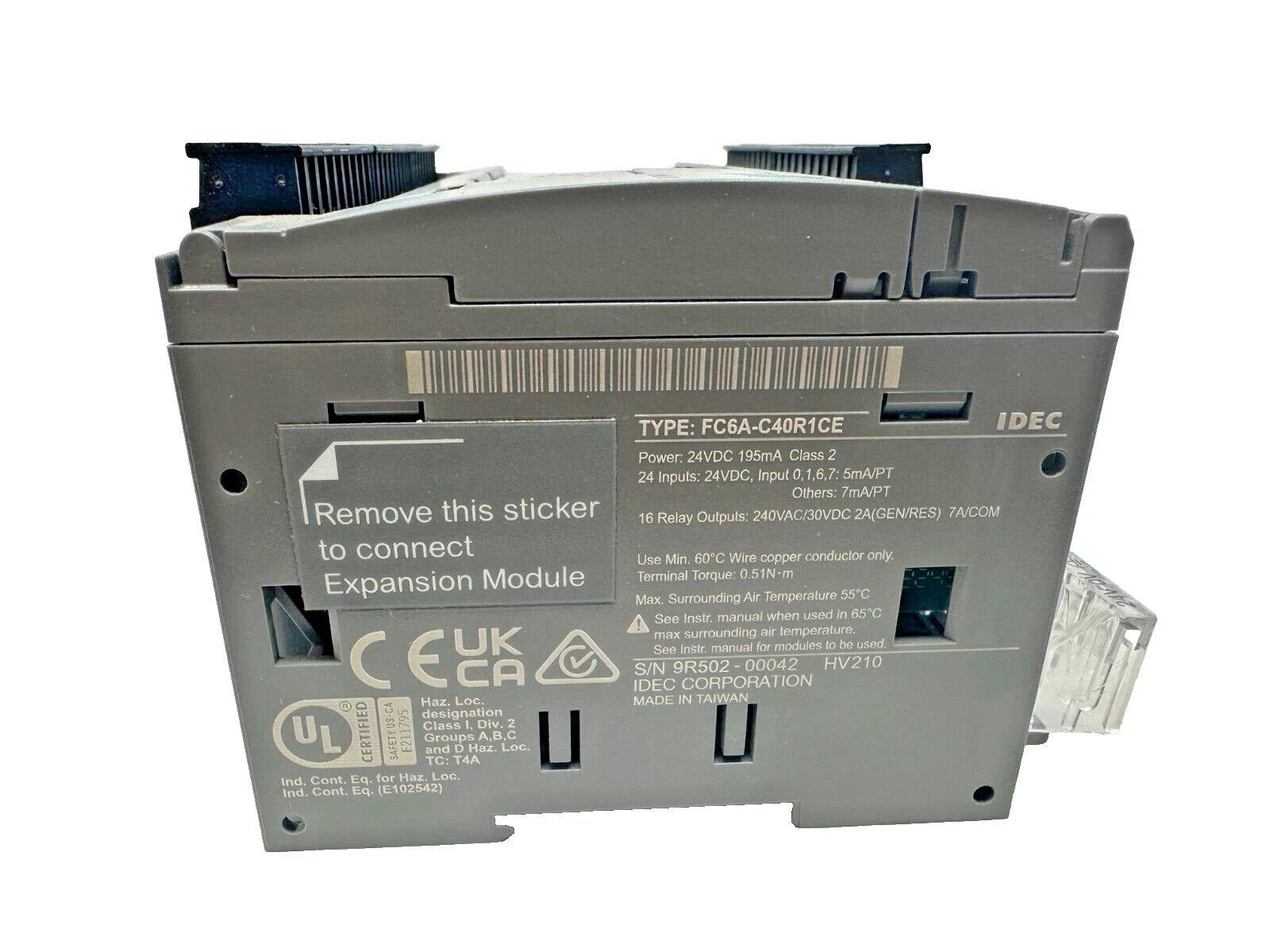 IDEC FC6A-C40R1CE MicroSmart 40 I/O PLC CPU Module