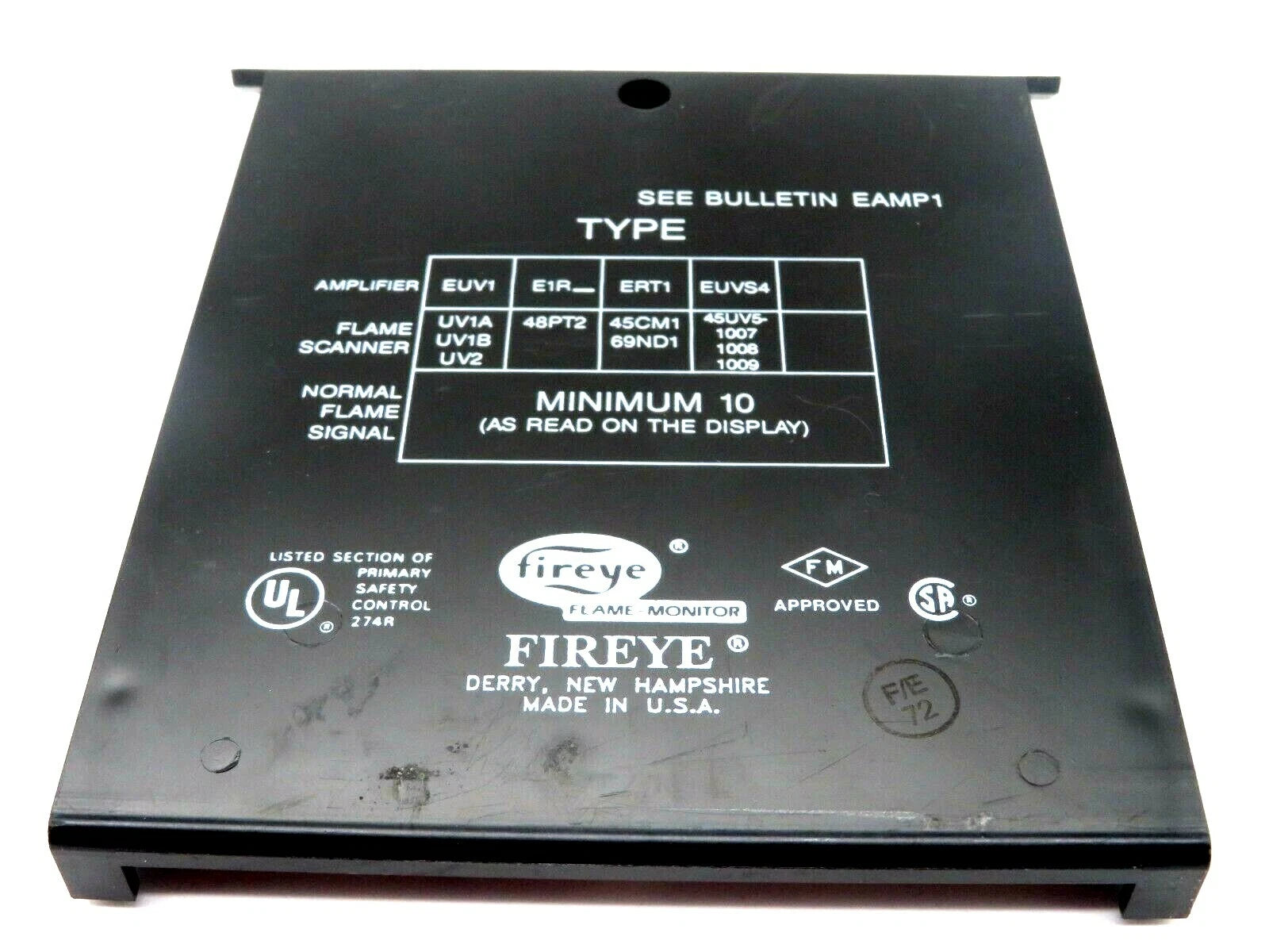 Fireye EUV1 Ultraviolet Flame Amplifier Module for Flame-Monitor Burner Control System