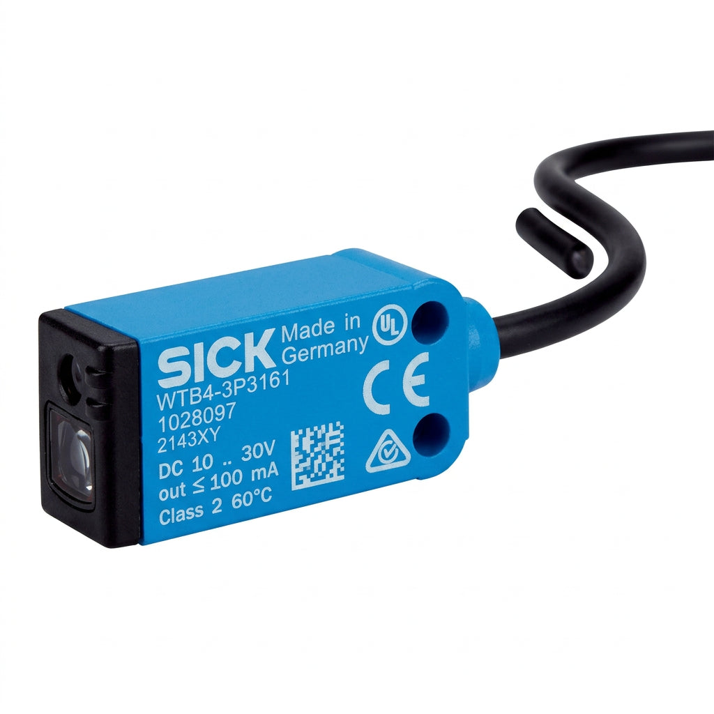 Sick WTB4-3P3161 Miniature Photoelectric Proximity Sensor with Background Suppression and PNP Output