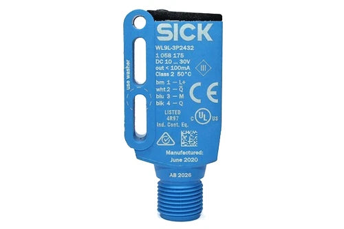 Sick WL9L-3P2432 Laser Retroreflective Photoelectric Sensor with Complementary PNP Outputs