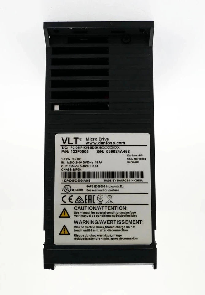 Danfoss 132F0005 VLT Micro Drive FC 51 1.5 kW AC Drive