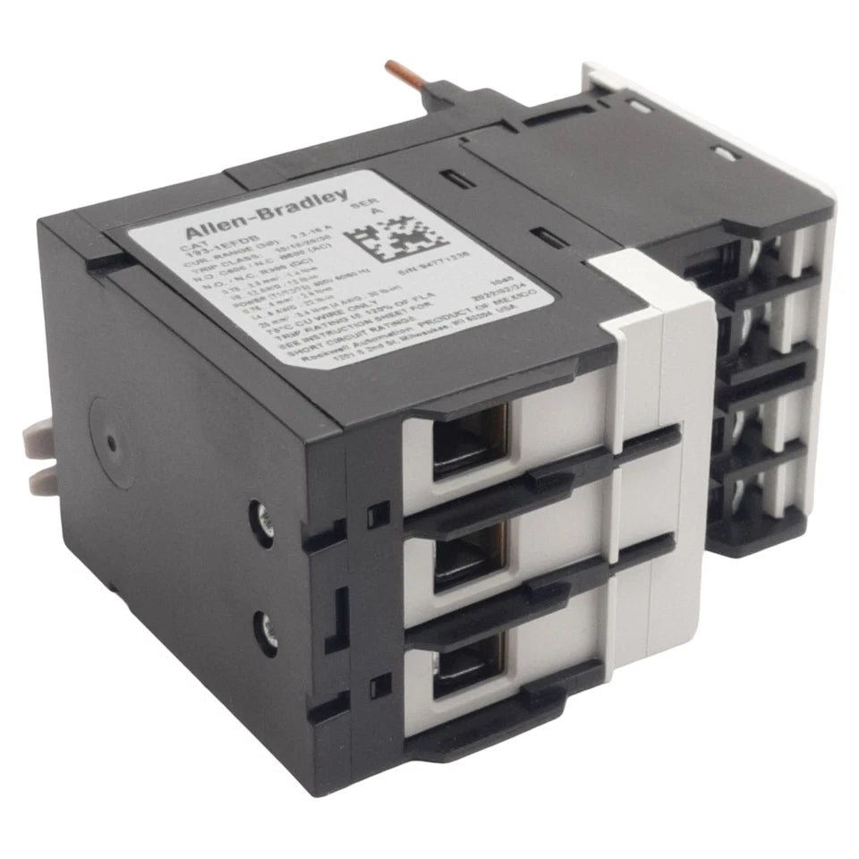 193-1EFDB | Allen-Bradley E100 Electronic Overload Relay, 3.2–16A, 3-Pole, Manual/Auto Reset