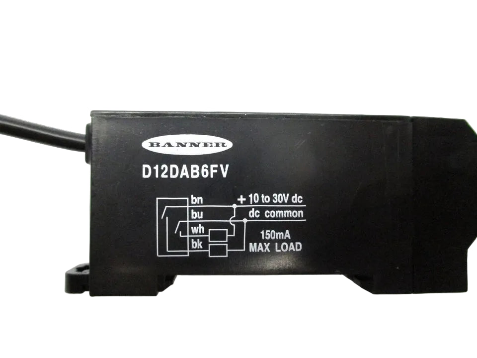 D12DAB6FV | Banner Engineering D12 Glass Fiber Optic Amplifier, Bipolar Output