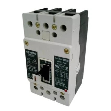 Siemens HEM3M100 3-Pole 100A Molded Case Circuit Breaker Type HEM 480V Bolt-On Instantaneous Trip