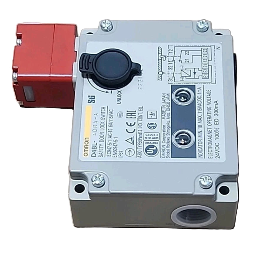 D4BL-4DRA-A | Omron Solenoid Safety Door Lock Switch 24VDC 71kgf IP67