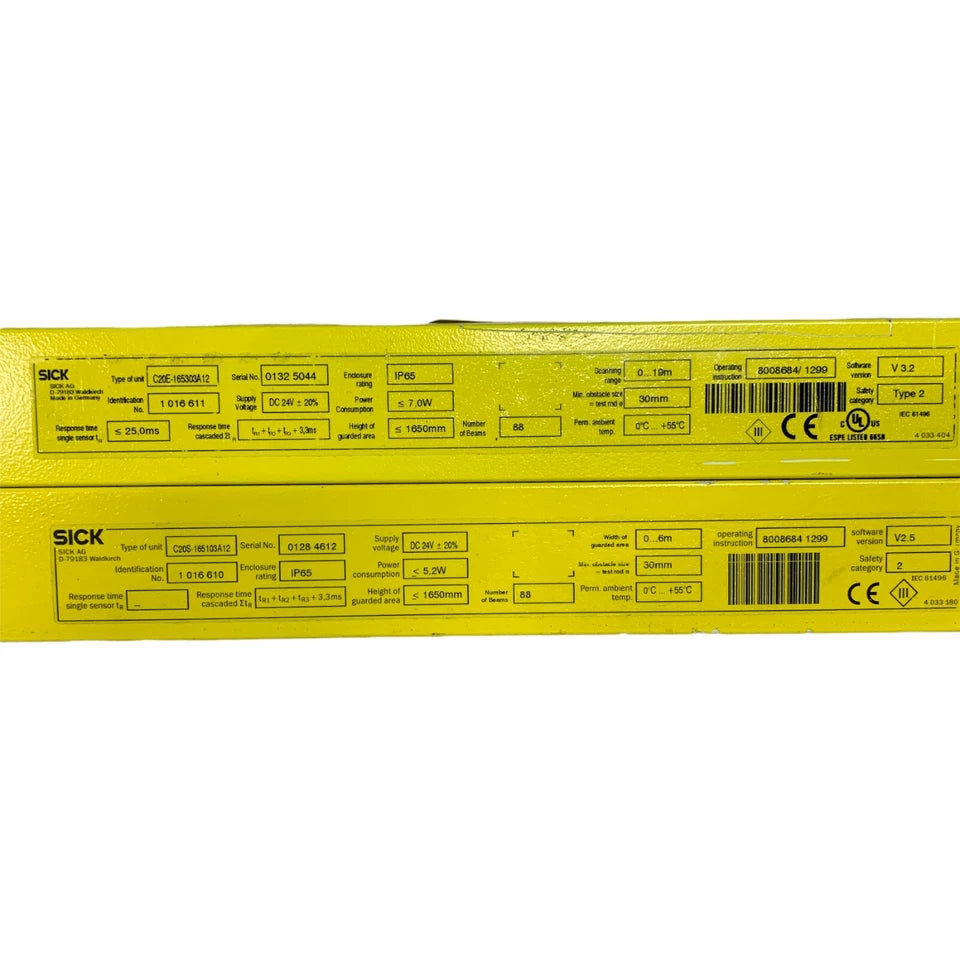 C20E-165303A12 | SICK C2000 Standard Safety Light Curtain Set 1650 mm