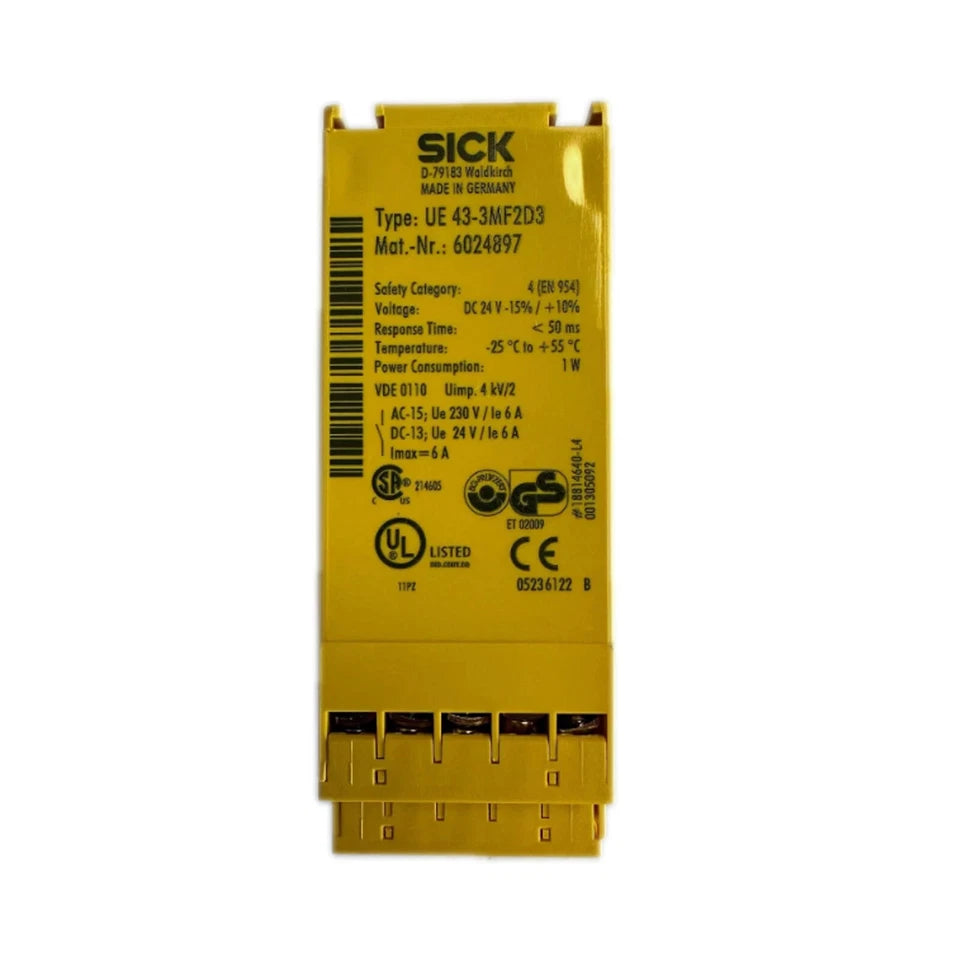 UE43-3MF2D3 | SICK Safety Relay SIL3 PL e, 3 NO Outputs, 24 VDC