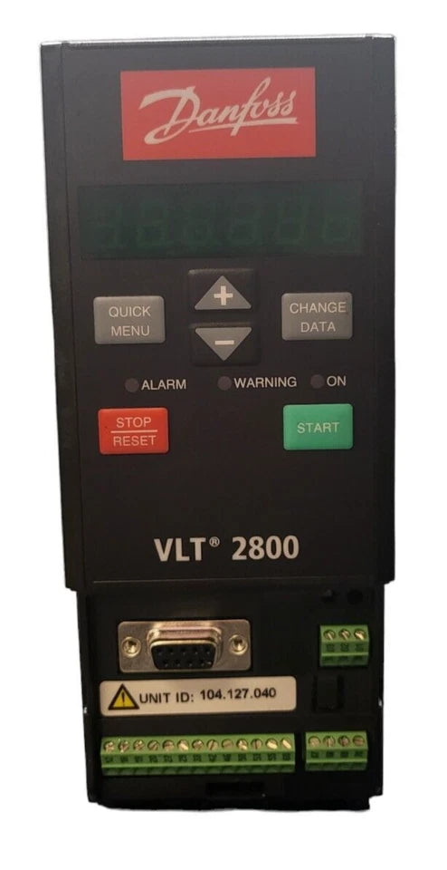 Danfoss 195N1037 VLT 2800 Series 1.5 kW Variable Frequency Drive with Built-In Display
