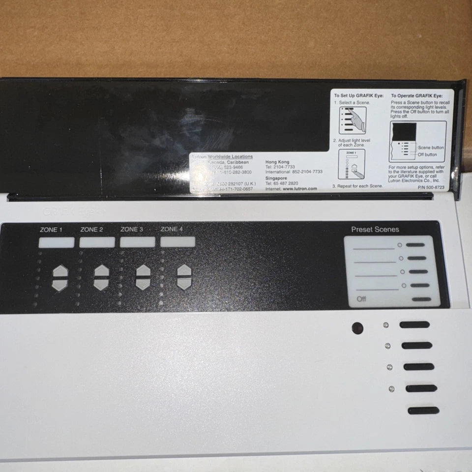 GRX-2404-T-WH | Lutron GRAFIK Eye 2400 Series 4-Zone Dimming Control Unit, White, 120V