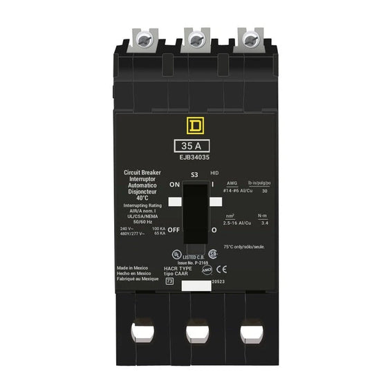 EJB34035 | Square D 35A 3-Pole 480Y/277V EJB Bolt-On Circuit Breaker