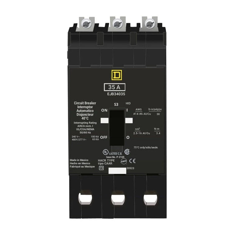 EJB34035 | Square D 35A 3-Pole 480Y/277V EJB Bolt-On Circuit Breaker